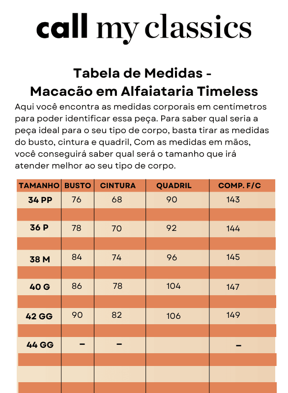 Macacão em alfaiataria timeless