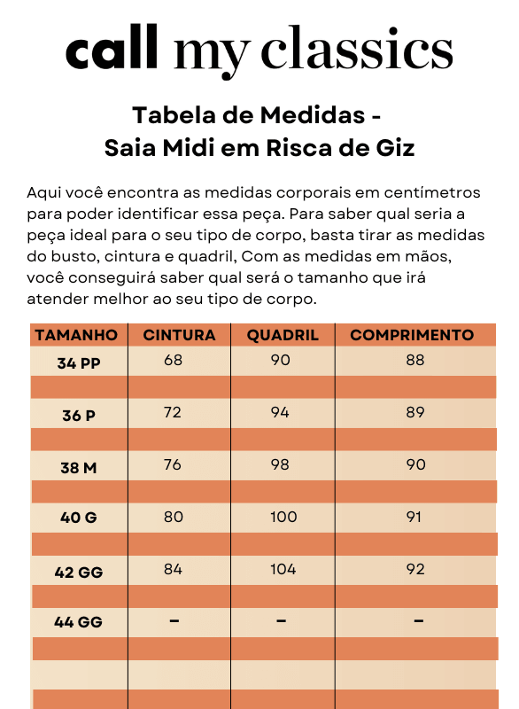 Saia midi em risca de giz